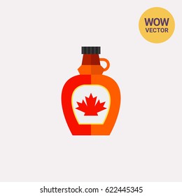Bottle with maple syrup icon