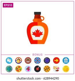 Bottle with maple syrup icon