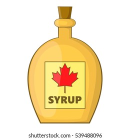 Bottle of maple syrup icon. Cartoon illustration of bottle of maple syrup vector icon for web