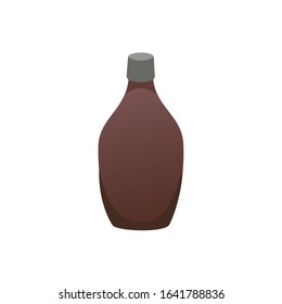 Bottle with maple syrup on white background. Vector illustration in trendy flat style. EPS 10.