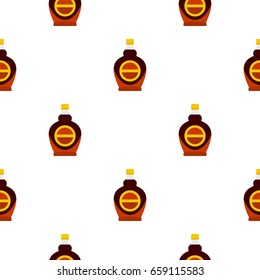 Bottle of maple syrup pattern seamless for any design vector illustration