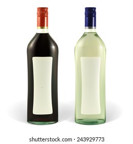 Bottle of martini with blank labels. Illustration contains gradient meshes. The label can be removed.