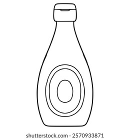 bottle mayonnaise illustration hand drawn outline vector