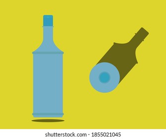 Bottle Medical Alcohol blank. Vector Illustration