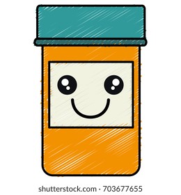 bottle medical drug kawaii character