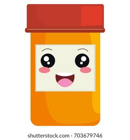 bottle medical drug kawaii character