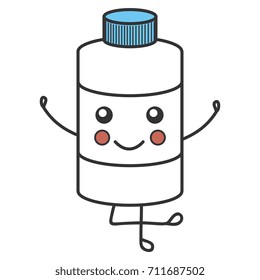 bottle medical kawaii character