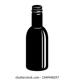 Bottle of medicine with cap simple style icon. Vector illustration of vessel for liquid.