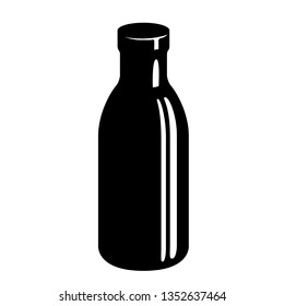 Bottle of medicine with cap simple style icon. Vector illustration of vessel for liquid.