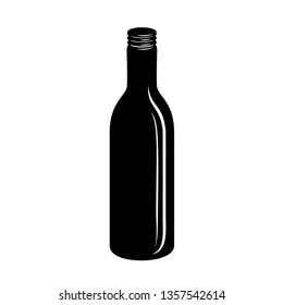 Bottle of medicine with cap simple style icon. Vector illustration of vessel for liquid.