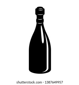 Bottle of medicine with cap simple style icon. Vector illustration of vessel for liquid.
