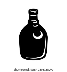 Bottle of medicine with cap simple style icon. Vector illustration of vessel for liquid.
