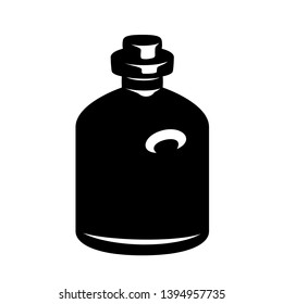 Bottle of medicine with cap simple style icon. Vector illustration of vessel for liquid.