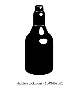 Bottle of medicine with cap simple style icon. Vector illustration of vessel for liquid.