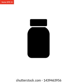 bottle medicine, capsule icon vector