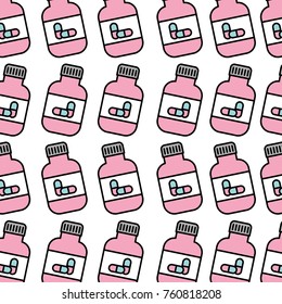 bottle medicine capsule seamless pattern image