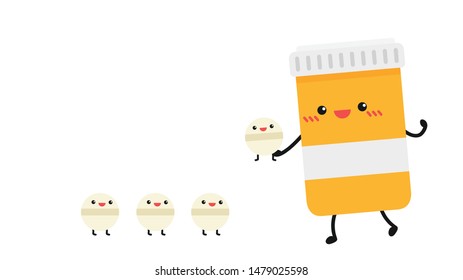 bottle of medicine character vector. wallpaper. white background. free space for text. copy space. blank. drug vector.