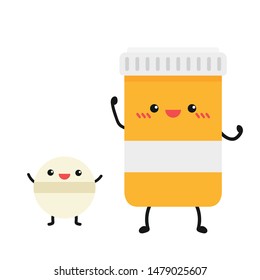 bottle of medicine character vector. wallpaper. white background. free space for text. copy space. blank. drug vector.