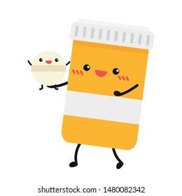 bottle of medicine character vector. wallpaper. white background. free space for text. copy space. blank. drug vector.