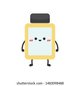 bottle of medicine character vector. wallpaper. white background. free space for text. copy space. blank. drug vector.