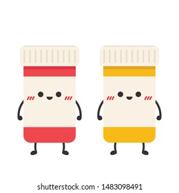 bottle of medicine character vector. wallpaper. white background. free space for text. copy space. blank. drug vector.