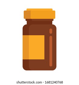 bottle of medicine flat icon. Vector bottle of medicine in flat style isolated on white background. Element for web, game and medicine advertising