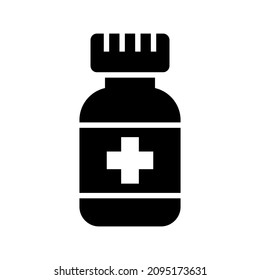 bottle medicine icon or logo isolated sign symbol vector illustration - high quality black style vector icons
