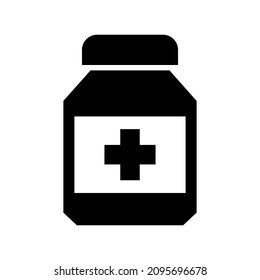 bottle medicine icon or logo isolated sign symbol vector illustration - high quality black style vector icons
