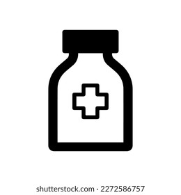 vector de icono de la medicina del frasco aislado en el fondo