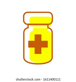 Bottle medicine icon vector in simple design