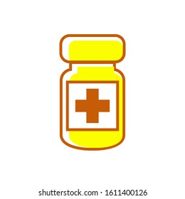 Bottle medicine icon vector in simple design