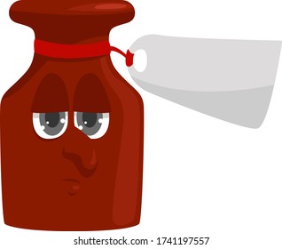 Bottle of medicine , illustration, vector on white background