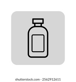 Bottle with medicine line icon. Treatment,  medical drug, medication outline sign. Pharmacy and healthcare concept. Vector illustration, symbol element for web design and apps