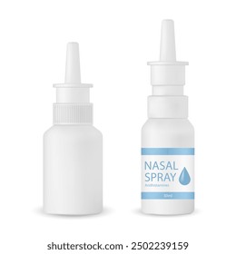Bottle of medicine, nasal spray. Ear drops, eye drops