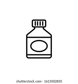 Bottle Medicine with outline icon vector illustration logo template for many purpose.Isolated on white background