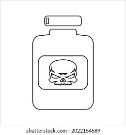 Bottle, medicine, poison icon. Outline vector.