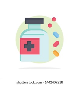 Bottle, Medicine, Tablet Abstract Circle Background Flat color Icon