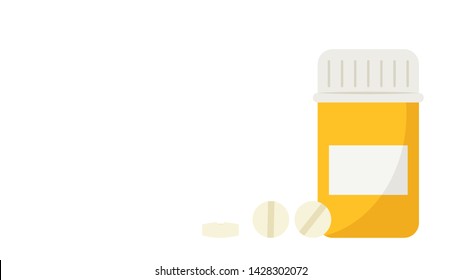 bottle of medicine vector. wallpaper. white background. free space for text. copy space. blank. drug vector.