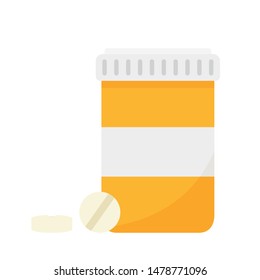 bottle of medicine vector. wallpaper. white background. free space for text. copy space. blank. drug vector.