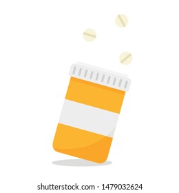 bottle of medicine vector. wallpaper. white background. free space for text. copy space. blank. drug vector.