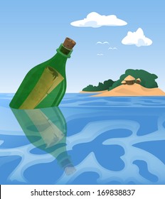 Bottle with a message in it