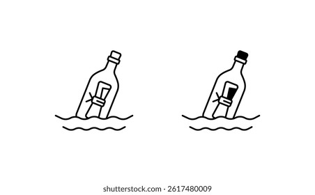 Bottle Message icon design with white background stock illustration