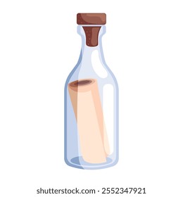 Botella con mensaje de diseño aislado