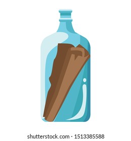 bottle with message nautical icon vector illustration design