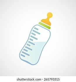 A bottle of milk for the baby. Vector image.