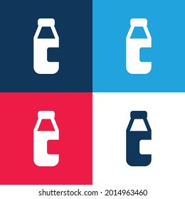 Bottle Of Milk blue and red four color minimal icon set
