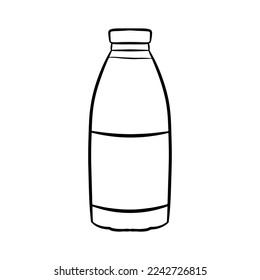 Frasco de contorno de leche. Ilustración del vector
