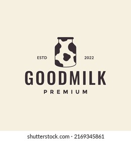 bottle with milk cow dairy logo design vector graphic symbol icon illustration creative idea