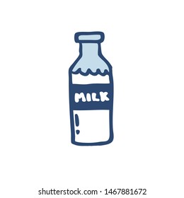 bottle of milk doodle icon, vector illustration