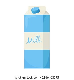 Bottle of milk. Elements for design farm products, healthy food. Flat vector illustration.